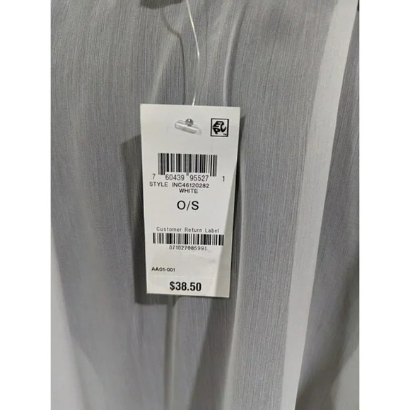 INC International Concepts Women's Easy Solid Fringe Topper White (MSRP $39) - Picture 4 of 5